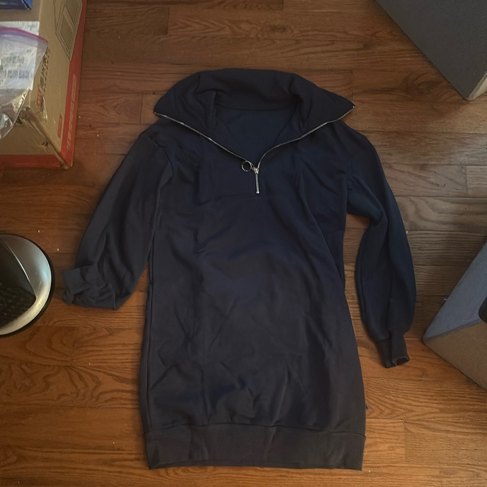 Blue sweatshirt dress